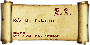 Réthi Katalin névjegykártya