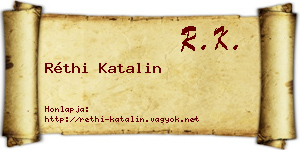 Réthi Katalin névjegykártya